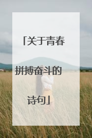 关于青春拼搏奋斗的诗句