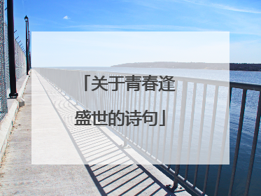 关于青春逢盛世的诗句