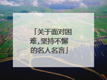 关于面对困难,坚持不懈的名人名言