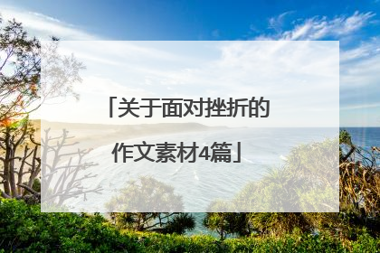 关于面对挫折的作文素材4篇