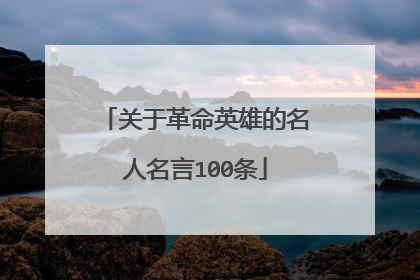 关于革命英雄的名人名言100条