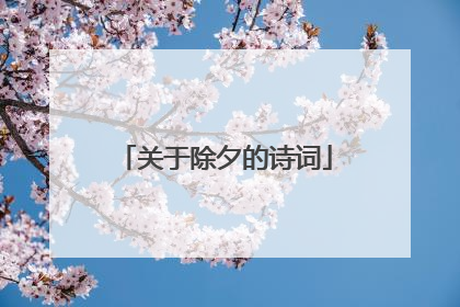 关于除夕的诗词