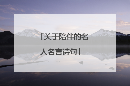 关于陪伴的名人名言诗句