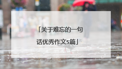 关于难忘的一句话优秀作文5篇