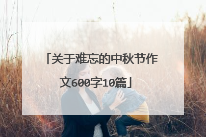 关于难忘的中秋节作文600字10篇