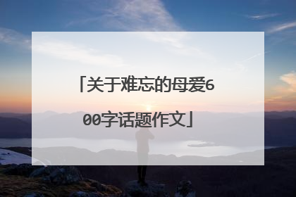 关于难忘的母爱600字话题作文