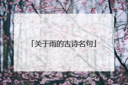 关于雨的古诗名句