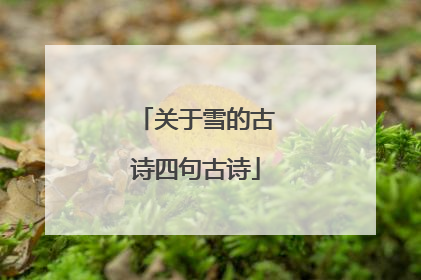 关于雪的古诗四句古诗