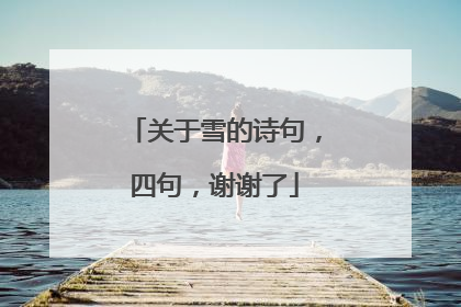关于雪的诗句，四句，谢谢了