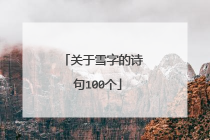 关于雪字的诗句100个