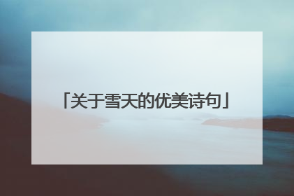 关于雪天的优美诗句