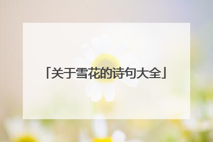 关于雪花的诗句大全