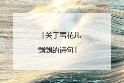 关于雪花儿飘飘的诗句
