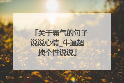 关于霸气的句子说说心情_牛逼超拽个性说说