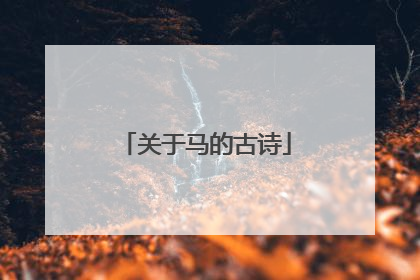 关于马的古诗