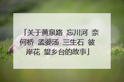 关于黄泉路 忘川河 奈何桥 孟婆汤 三生石 彼岸花 望乡台的故事
