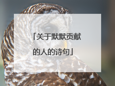 关于默默贡献的人的诗句