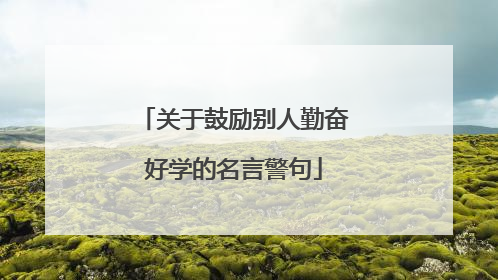 关于鼓励别人勤奋好学的名言警句