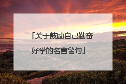关于鼓励自己勤奋好学的名言警句