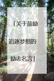 关于鼓励追逐梦想的励志名言