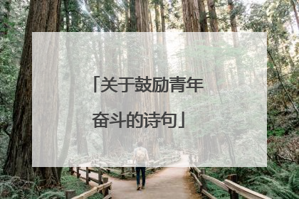 关于鼓励青年奋斗的诗句