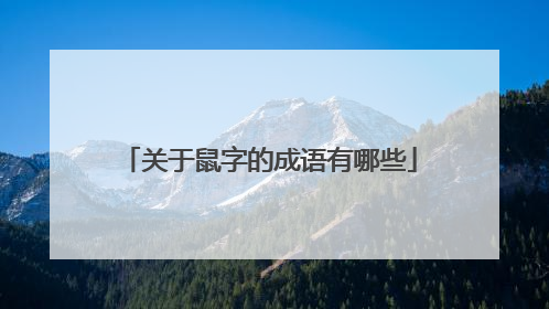 关于鼠字的成语有哪些