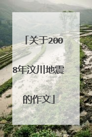 关于2008年汶川地震的作文