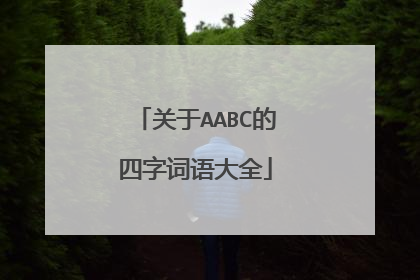 关于AABC的四字词语大全