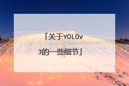 关于YOLOv3的一些细节
