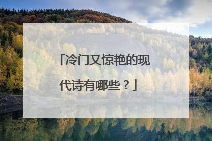冷门又惊艳的现代诗有哪些？