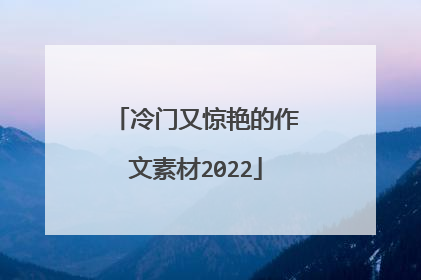冷门又惊艳的作文素材2022
