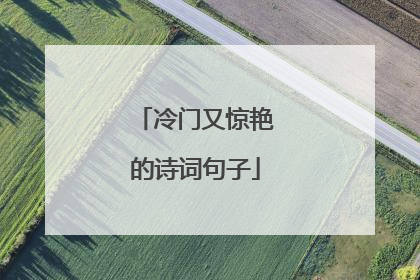 冷门又惊艳的诗词句子