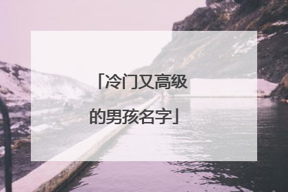 冷门又高级的男孩名字