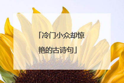 冷门小众却惊艳的古诗句