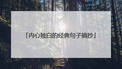 内心独白的经典句子摘抄