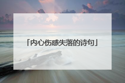 内心伤感失落的诗句