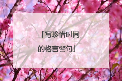 写珍惜时间的格言警句