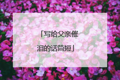 写给父亲催泪的话简短