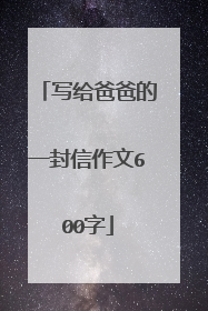 写给爸爸的一封信作文600字