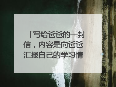 写给爸爸的一封信,内容是向爸爸汇报自己的学习情况,小学作文,400字以上