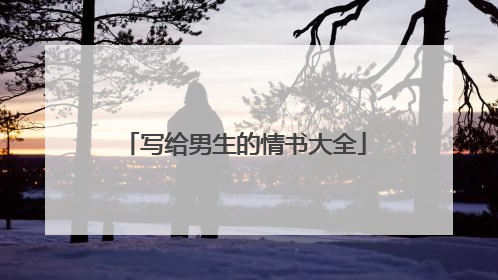 写给男生的情书大全