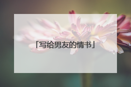 写给男友的情书
