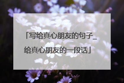 写给真心朋友的句子_给真心朋友的一段话