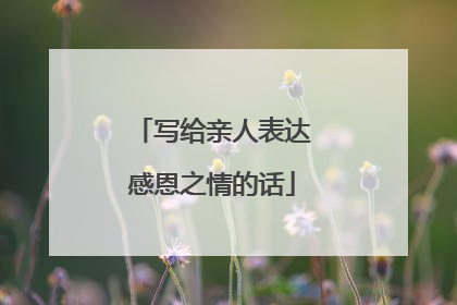 写给亲人表达感恩之情的话