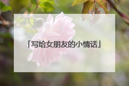 写给女朋友的小情话