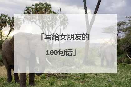写给女朋友的100句话