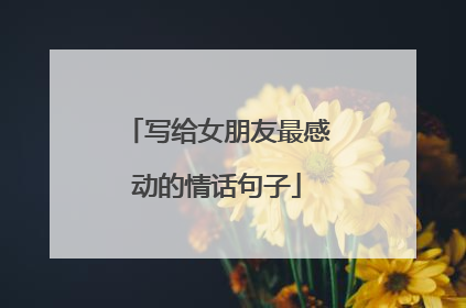 写给女朋友最感动的情话句子