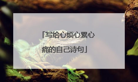 写给心烦心累心痛的自己诗句