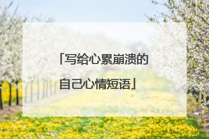 写给心累崩溃的自己心情短语