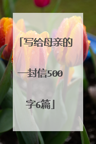 写给母亲的一封信500字6篇